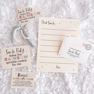 Santa Baby printable set, Letter to Santa, Magic Reindeer Food, Letter to Santa envelope, Pennant Flag, DIY, Santa Cookie Set