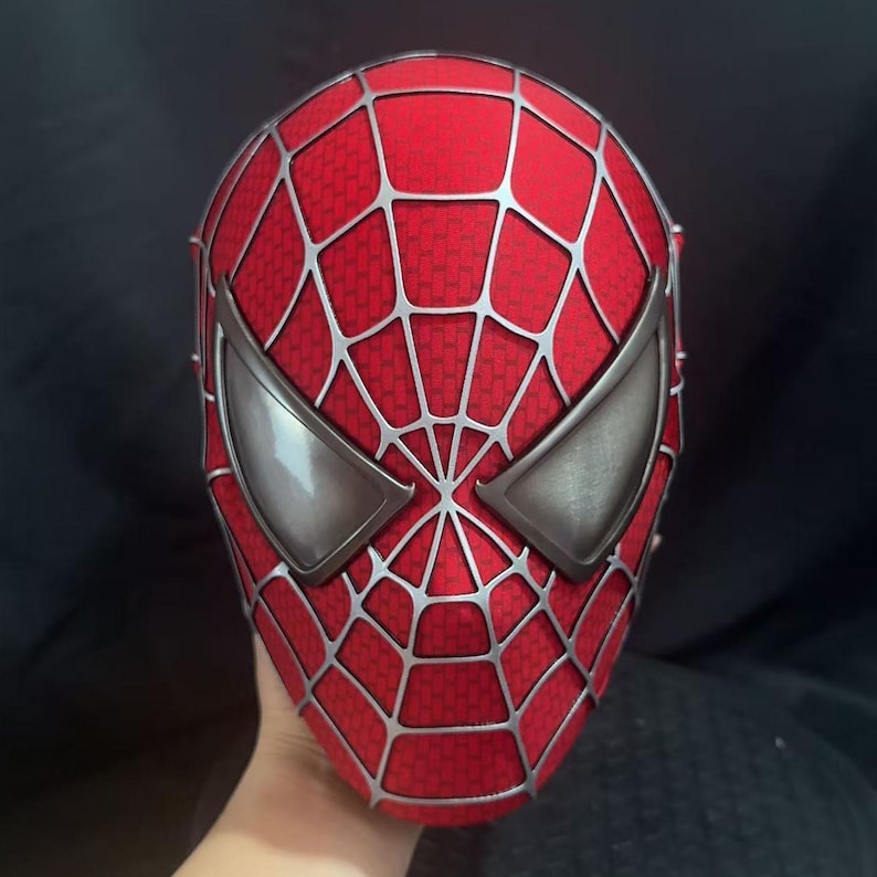 Custom Spider man Mask Red Sam Raimi Cosplay Mask Wearable Movie Prop image 5