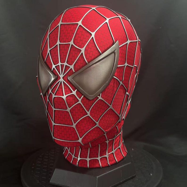 Custom Spider man Mask Red Sam Raimi Cosplay Mask Wearable Movie Prop image 4