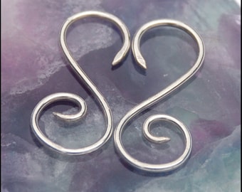 S Shaped Curl Silver Tribal Earrings