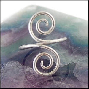 Double Swirl Silver Finger Adornment image 1