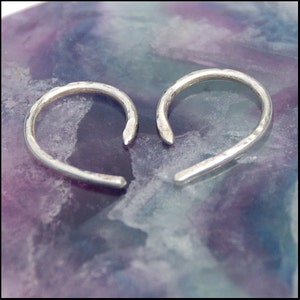 Tiny Curl Silver Tribal Earrings image 1
