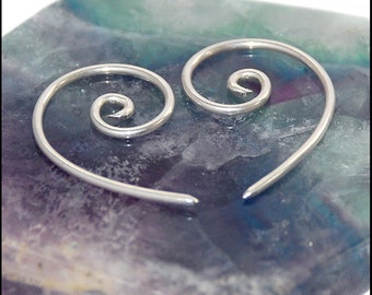 Open Spiral Curl Silver Tribal Earrings