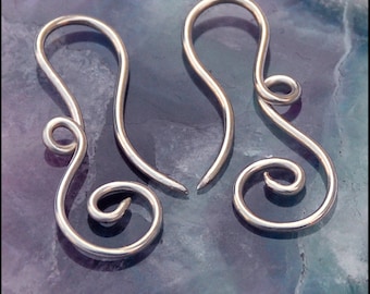 Hook Loop Spiral Silver Tribal Earrings