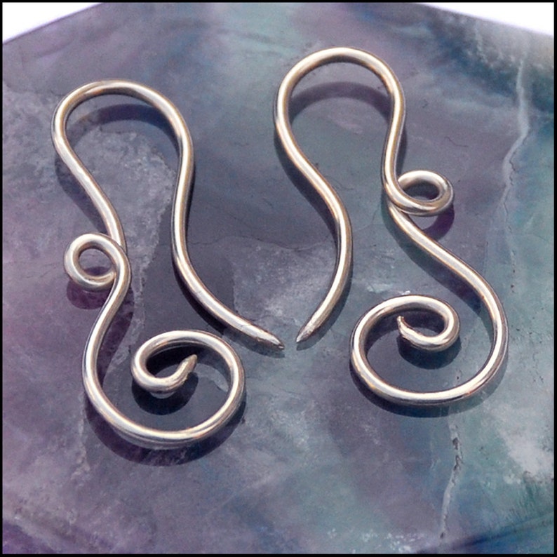 Hook Loop Spiral Silver Tribal Earrings image 1