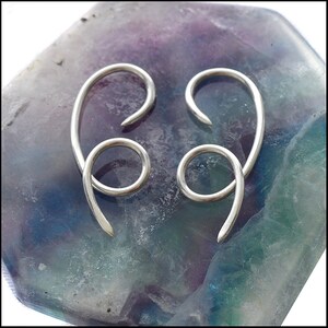 Twist Curl Silver Tribal Earrings image 1