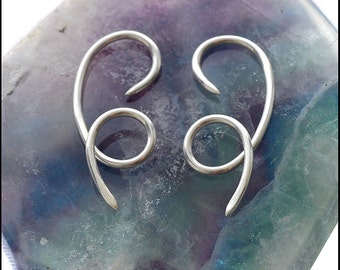 Twist Curl Silver Tribal Earrings