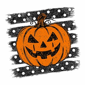 Pumpkin Polka Dot Stripes PNG | Trendy Halloween Design (Digital Download)