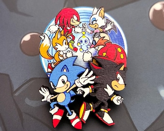 Hedgehog Adventure 2-inch Multilayer Wood Pin