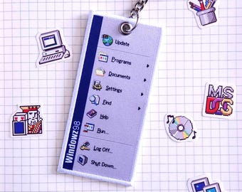Windowz98 Start Menu Embroidered Keychain