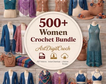 Paquete de más de 500 patrones de crochet para mujer / Descarga digital instantánea (verano y primavera)