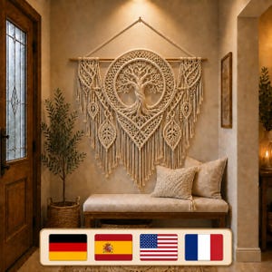 Tree of Life Macrame Wall Hanging Pattern, Boho Fiber Art Tapestry (PDF Download)