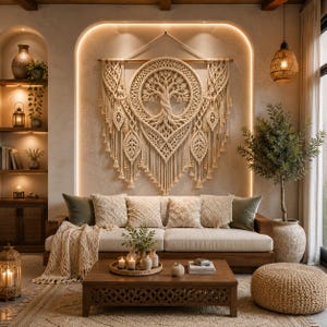 Tree of Life Macrame Wall Hanging Pattern PDF, Boho Tapestry Tutorial, DIY Bohemian Fiber Art Decor