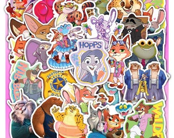 Zootopia 2 Sticker Sheet – Animated Movie Vinyl Decals 40 designs (4 Full Sheets)