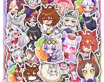 Umamusume Sticker Sheet – Anime Horse Girl Fan Art Vinyl Decals 40 designs (4 Full Sheets)