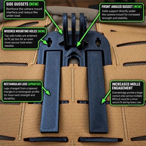 MOLLE Action Camera Mount V2, Reinforced PETG Adapter for 2x2 Webbing bild 3