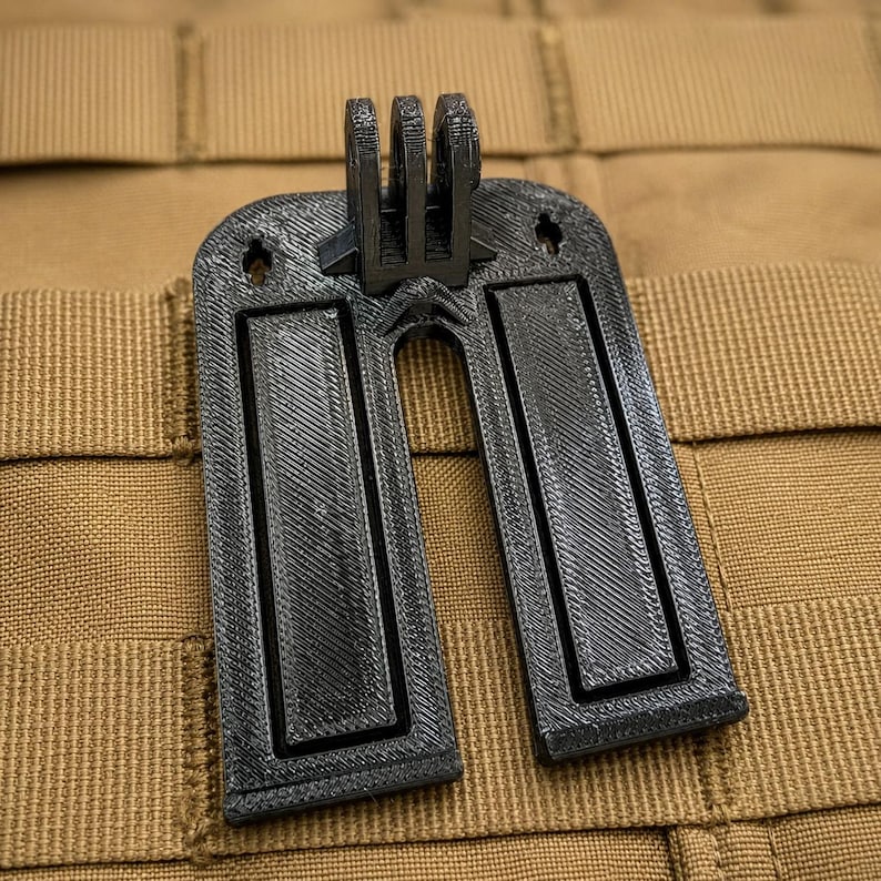 MOLLE Action Camera Mount V2, Reinforced PETG Adapter for 2x2 Webbing bild 1
