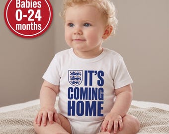 England Baby Bodysuit | World Cup 2026 "It's Coming Home" Organic Cotton Onesie