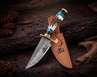 Personalized Millwright Knife, Handmade Damascus Knife with sheath, Industrial Trade Gift, Maintenance Tech Gift, Custom Knife
