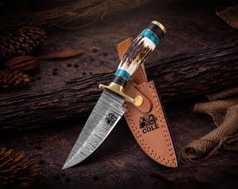 Personalized Concrete Finisher Knife, Handmade Damascus Fixed Blade Knife, Concrete Crew Gift, Cement Trade Gift, Custom Knife