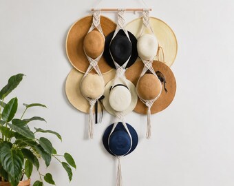 Nordic Boho Katoenen Touw Opknoping Hoed Organizer Display Rack Opslag Cap Houder Sjaal Hanger Macramé Tapijt Thuis Muur Decor