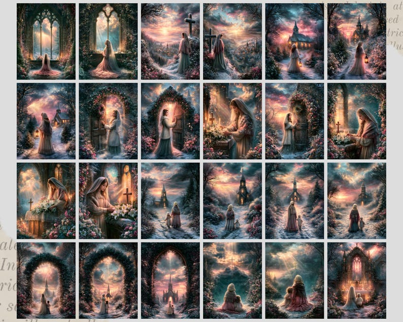 Páginas de Diário de Arte com Tema de Fé no Inverno, Papéis de ...