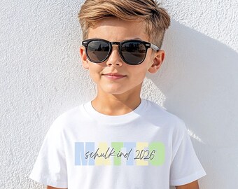 Schulkind 2026 T-Shirt personalisiert mit Name | Einschulung 2026 | Geschenk zur Einschulung | Kinder Shirt Junge