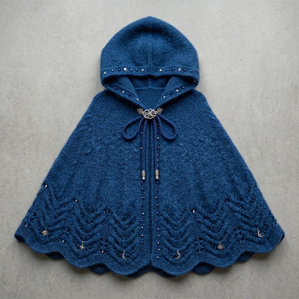 29 Cloak Crochet Patterns for Dramatic Layers, Cozy Texture, and Costume-Worthy Style 23 Celestial Hooded Cloak Crochet