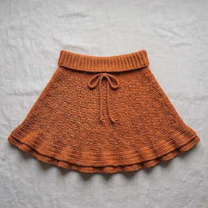 Crochet Mini Skirt Pattern, Fold Over Waist Skirt, Crochet Ruffle Skirt, Crochet Beach Skirt, Women's Crochet Skirt, Handmade Skirt PDF.