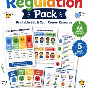 Pakiet Stref Regulacji Emocji | Zasoby SEL Calm Corner (format PDF A4)