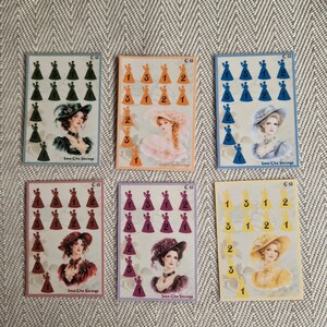 Cash Stuffing A7 Tiny's Vintage Ladies | Elegant Savings Challenge with Colored Dice | Set of 6