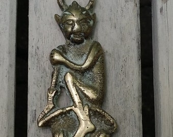Vintage Brass Toasting Fork for Fireplace Cooking -- Pixie and Quatrefoil Design, Whimsical and Practical, Made in China