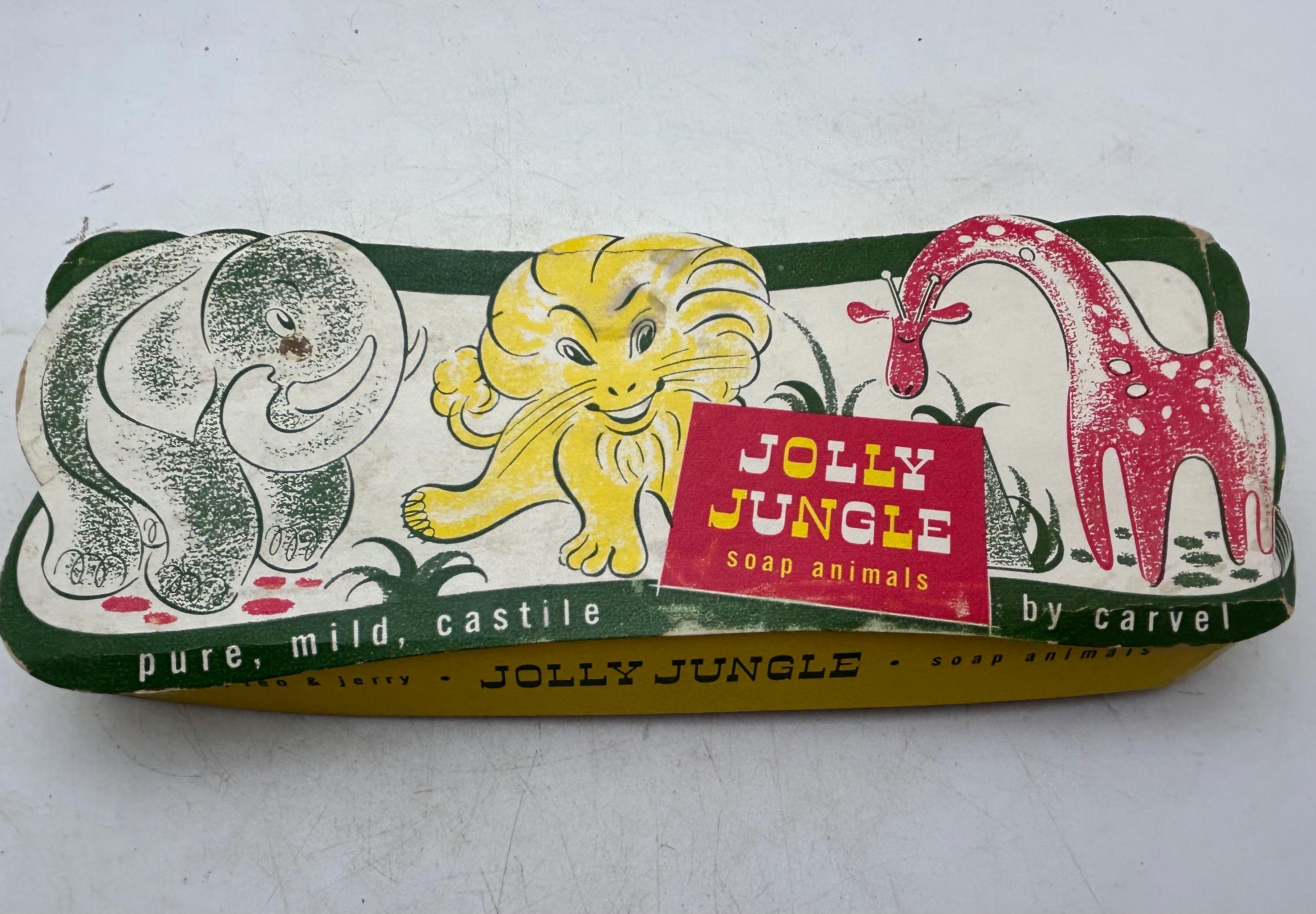 3 Vintage Unused Animal Soaps: Leo Lion, Jerry Giraffe and Elmer