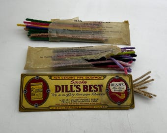 3 Packages of Vintage Pipe Cleaners: Handi Cleaners, Dill's Best, 7 Inches, Multiple Colors, for Display, Holiday Craft Projects, Ornaments