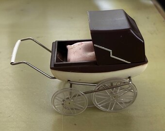 Vintage Dollhouse Baby Carriage / Buggy / Pram, 1970s-1980s, 1:16 or 3/4 Scale, Lundby or Caroline's (Barton), Nursery, for Play, Collection