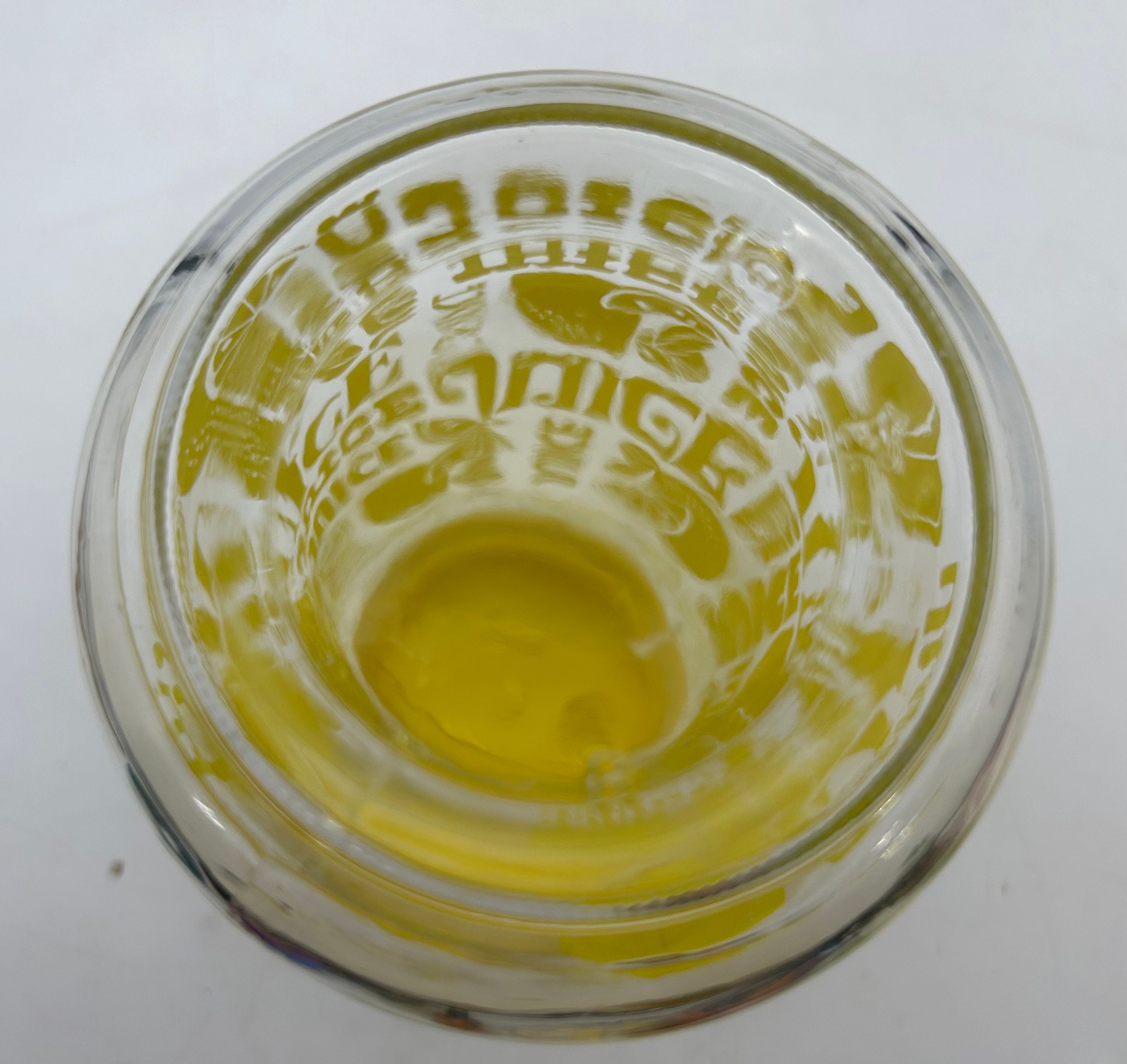 Vintage Lemon Yellow Glass Juice Pitcher With Flip-top Lid