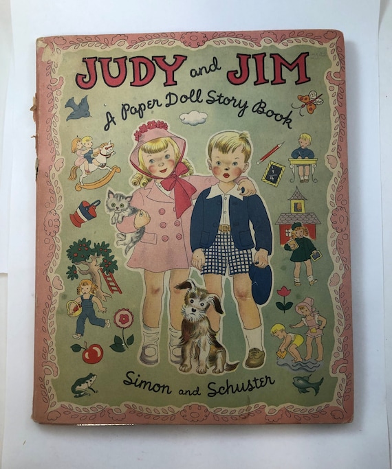 Vintage Book: Judy and Jim, A Paper Doll Story Book, 1947, Simon