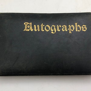 Vintage 1920s Autograph Book / Album, with Autographs, Ephemera, Religious, Old, New Testament Bible Verses, Leather Cover, 6 by 3.5 Inches
