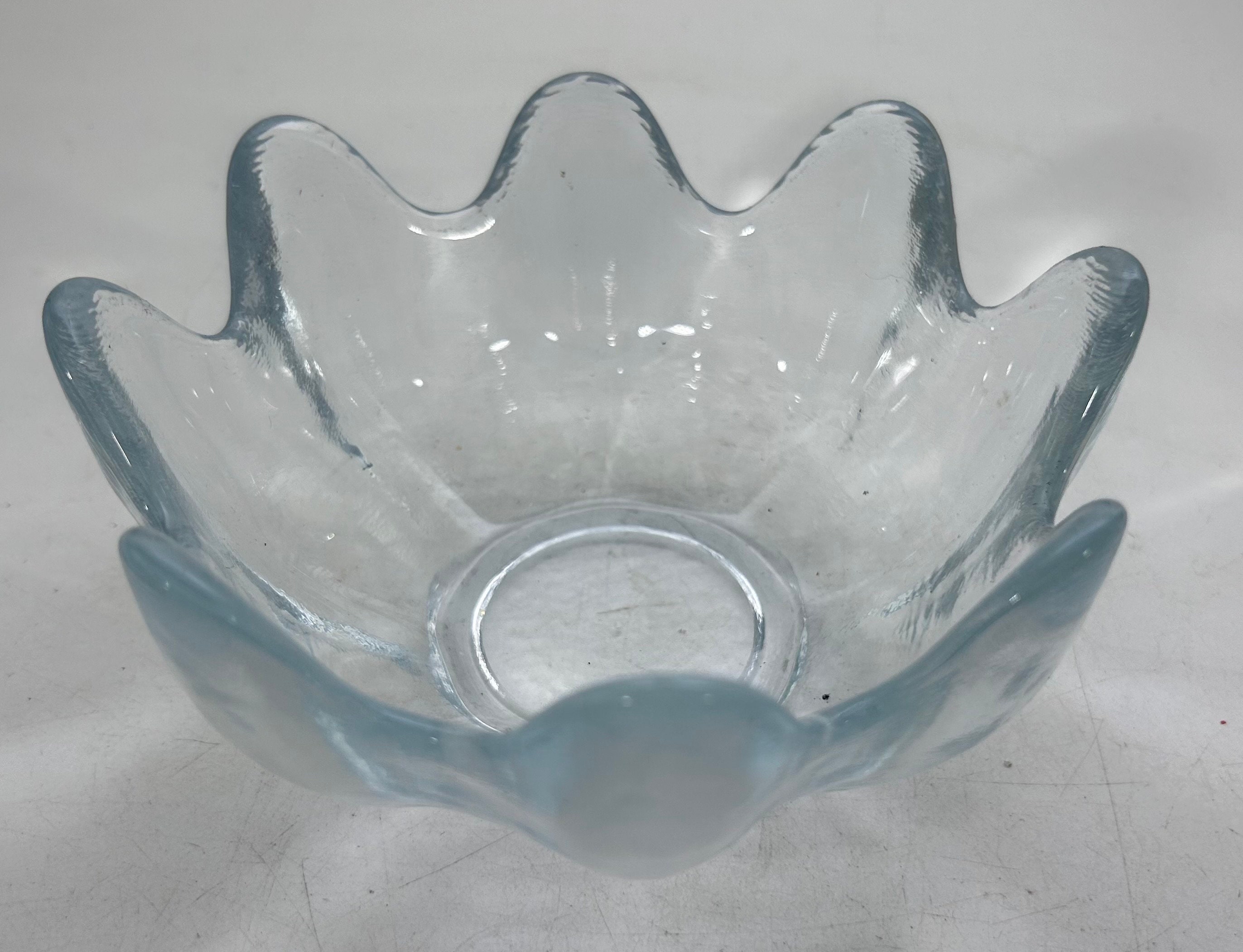 Vintage Blenko Glass Clear Lotus Bowl -- 5.25 Inches Across, for ...