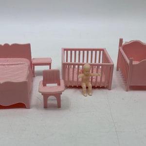 Vintage Dollhouse Nursery Mobili camera da letto per bambini