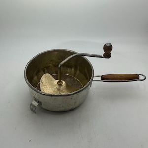 Vintage Foley Food Mill with Wooden Handle and Knob, Cooking, Canning Tool / Gadget, for Rustic, Cabin Kitchen Decor