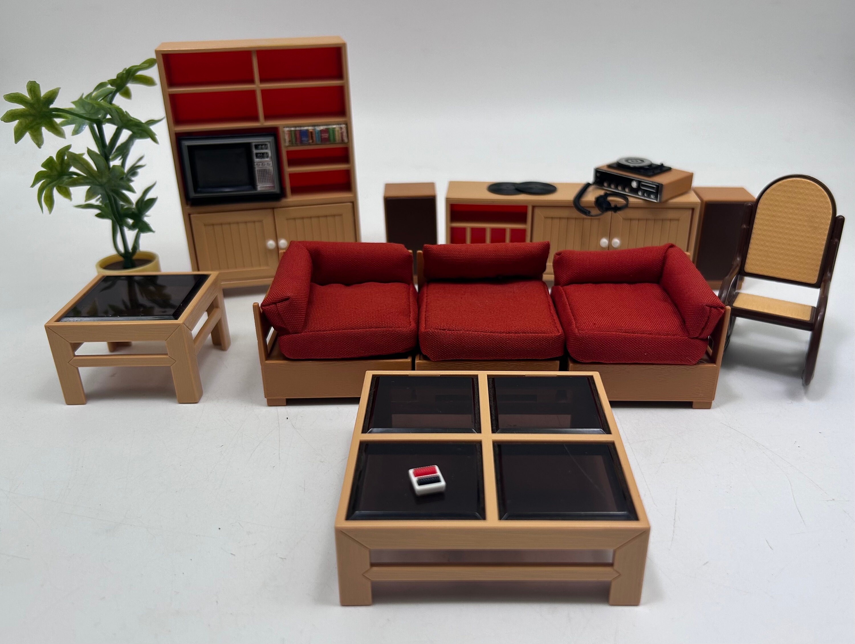 Vintage 1980s Tomy Dollhouse Furniture -- Family / Living