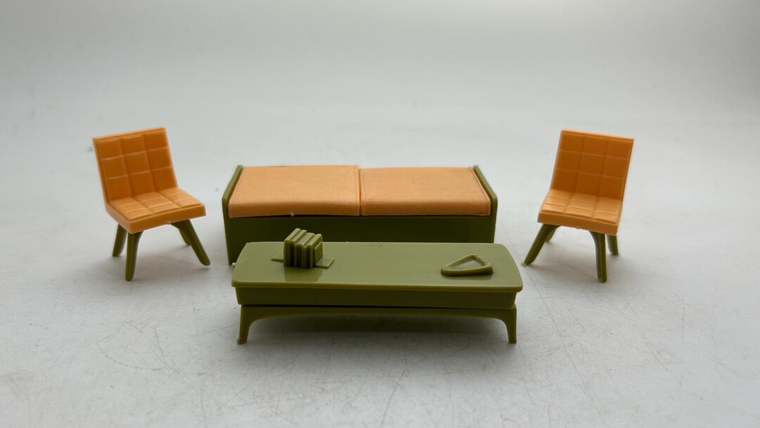 Vintage Marx MCM Plastic Dollhouse Furniture: Midcentury Modern Living ...