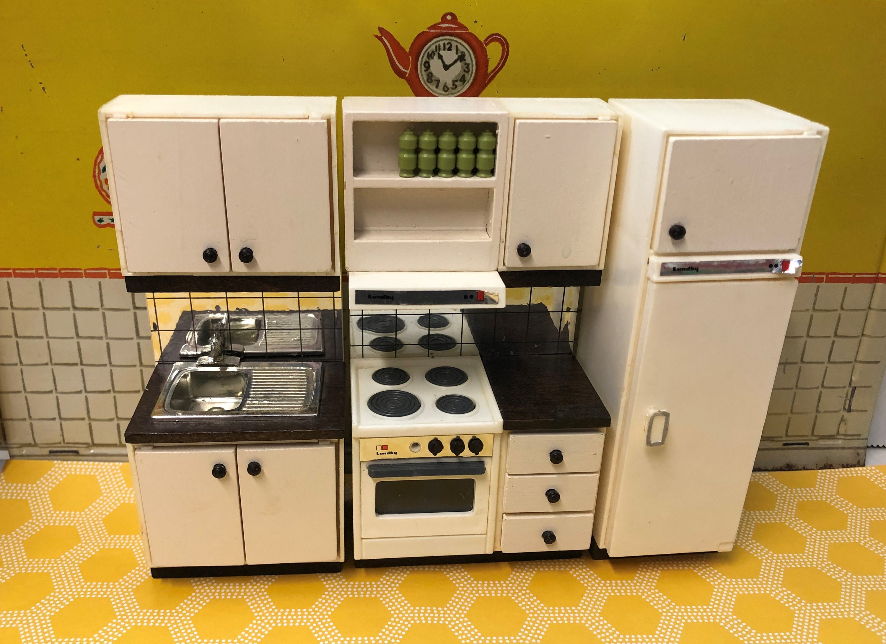 Dollhouse Miniatures Doll Furniture Lundby Plate Dish Rack Vintage