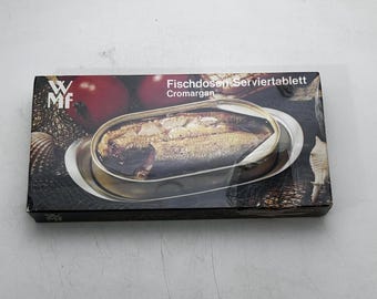 Vintage Sardine Serving Tray in Original Box: WMF, German, Fischdosen-Serviertablett, Cromargan, Stainless Steel, Kitchen Gadget, Gift