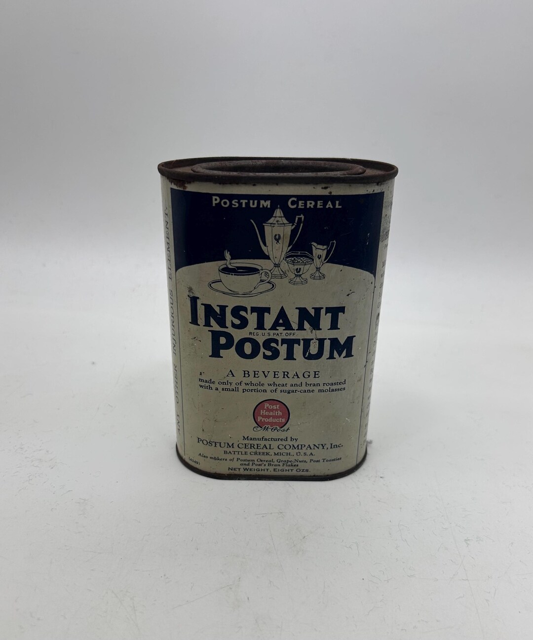 Postum Sample Vintage Postum Tin Can, 6 Inches Tall, Coffee Substitute, Post Cereal ...
