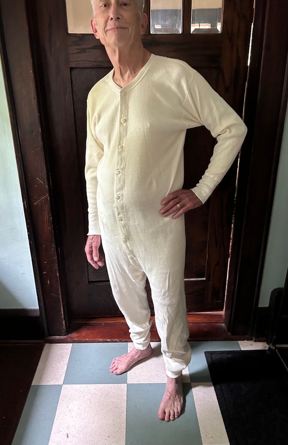 Vintage weiße Healthgard lange Unterwäsche / Union Anzug / lange Unterhose,  Knopf oben, Falltür Größe 46, Baumwolle, Kostüm, Pyjama, 1950er Jahre,  Geschenk - Etsy Österreich