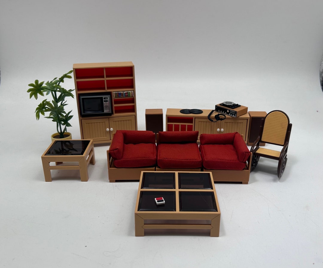 Vintage 1980s Tomy Dollhouse Furniture -- Family / Living Room Sofa ...