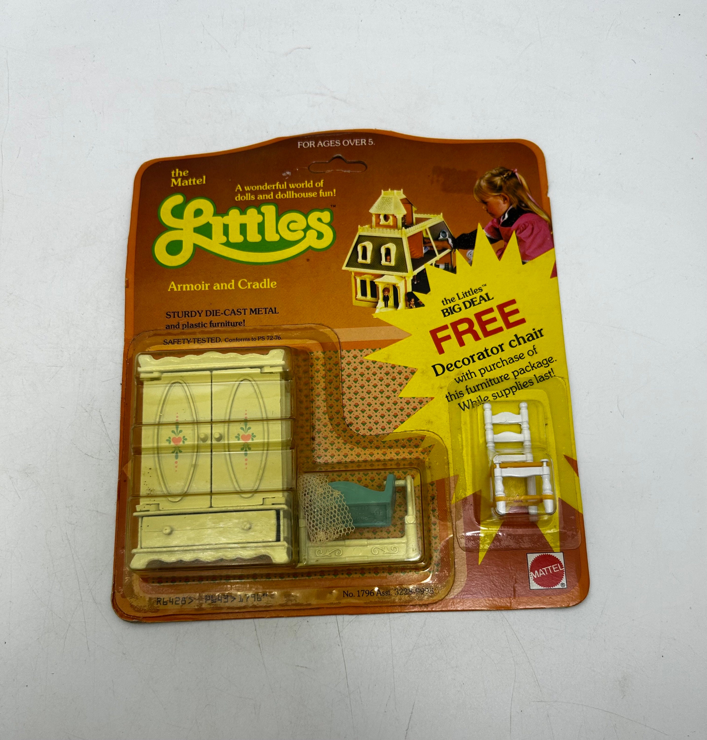 Vintage Mattel Littles Dollhouse Bedroom Furniture in Original Package Wardrobe Armoire Cradle Metal 1980s 1 2 1 24 Scale 1796 Etsy