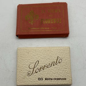 Fotografías antiguas en miniatura de Florencia y Sorrento, Italia, en blanco y negro, recuerdos de viaje, 8,9 x 5,7 cm, carpetas originales.